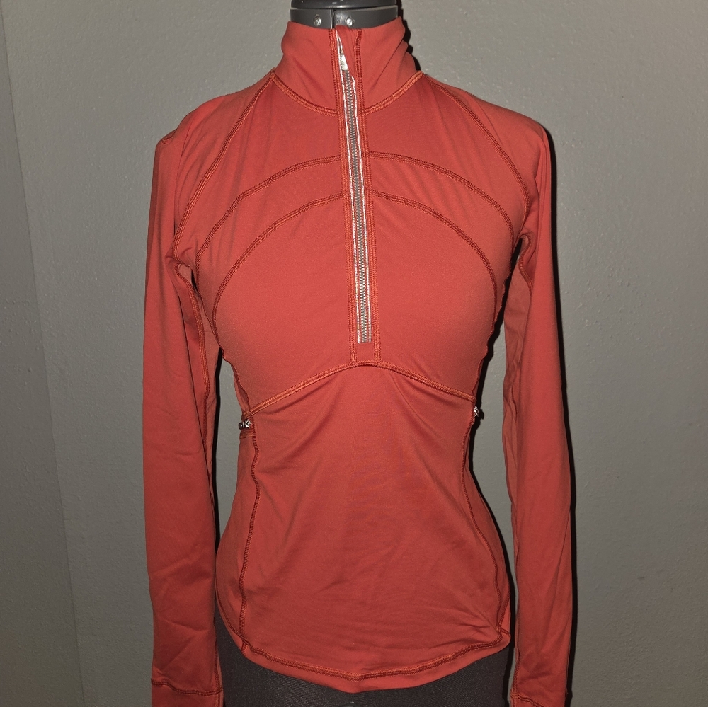Lululemon Athletica Coral Quarter-Zip Top